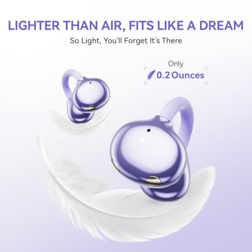 CHENRUIDA Everyday Lightweight Clip On Earbuds-Open Ear Headphones(Purple) - image 2