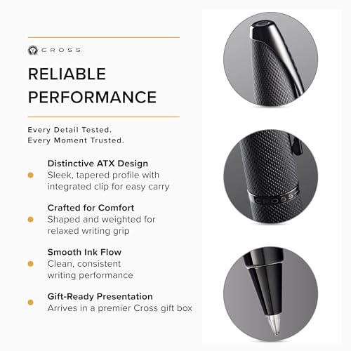 Image of CROSS Unisex Brushed Roller Ball Pen (Black Free Size)