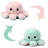 tintenfischfarbstoff  Tintenfisch Kuscheltier 2 Gesichter - Doppelseitiges Flip Octopus Plüschtier - niedliche doppelseitige Flip Octopus Geschenke für Kinder Mädchen Jungen Freundin - in 3 Farben erhältlich