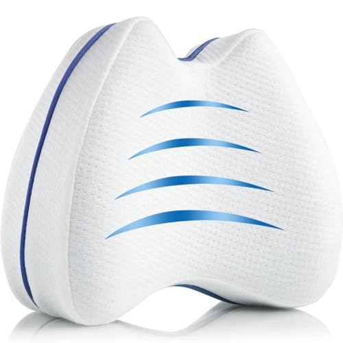 RizKin Memory Foam Knee Pillow for Side Sleepers – Ergonomic Leg, Hip & Spine Support – Pillow ideal for Pregnancy, Sciatica, and Back Pain Relief – Comfortable alignment pillow