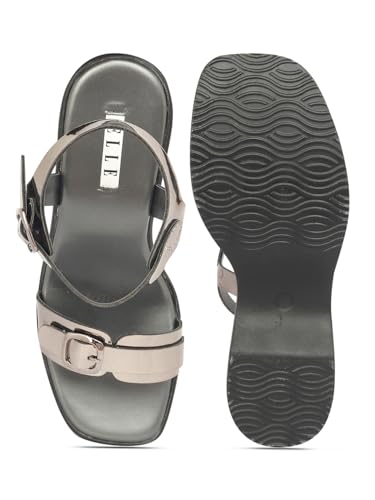 Image of ELLE Women Classic Wedges Heel Sandal with Buckle details