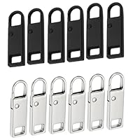 Reißverschluss Zipper, 12 Stück Ersatzteile Reißverschluss Zipper, Metall Zipper Pull, Abnehmbares Metall Zipper Pull, Reißverschluss Ersatz, für Geldbörse, Kleider, Jeans, Koffer, Gepäck