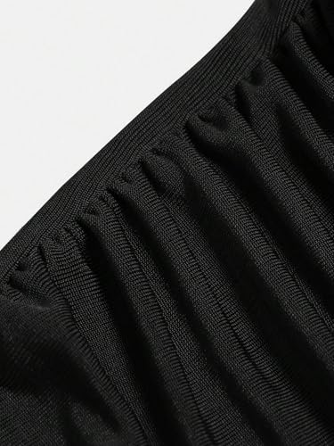 OYOANGLE Girl's Sleeveless Square Neck Wide Straps Ruched Tank Top Solid Slim Fit Crop Tops4