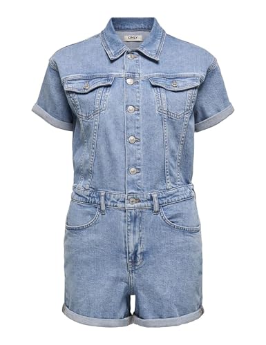 Mono corto vaquero para mujer de la marca ONLY con diseño de manga corta casual