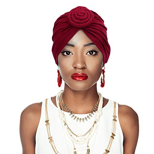 Image of SATINIOR 6 Pcs Turbans Head Wrap for Women Chemo Head Wraps Stretch Soft Pre Tied Knot Fashion Cancer Hat Turban Headwear Cap