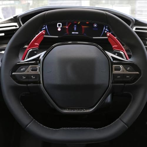 Extensión de levas Peugeot 3008 y 5008 GT de color rojo para volante 5