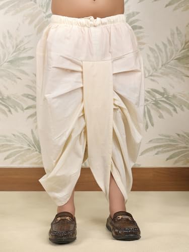 Image of POLKA TOTS 100% Cotton Elegant Traditional Dhoti Kurta Set for Baby Boys | Ultra-soft Cotton Ethnic Dress for Festivals and Weddings | Traditional Angrakha Dress for Kids Boys