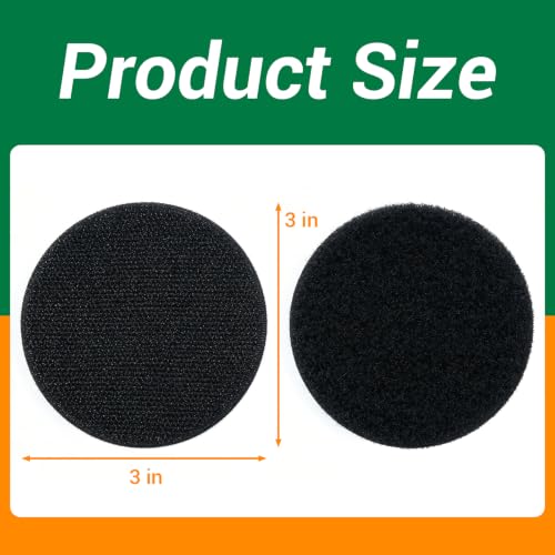 Image of 20 Sets - 3 inch Round Hook and Loop Tapes, Fabrics Nylon, Black | Hook and Loop Strips with Adhesive, Self Sticky Double Sided Heavy Duty Strips for Home Office School and Crafting
