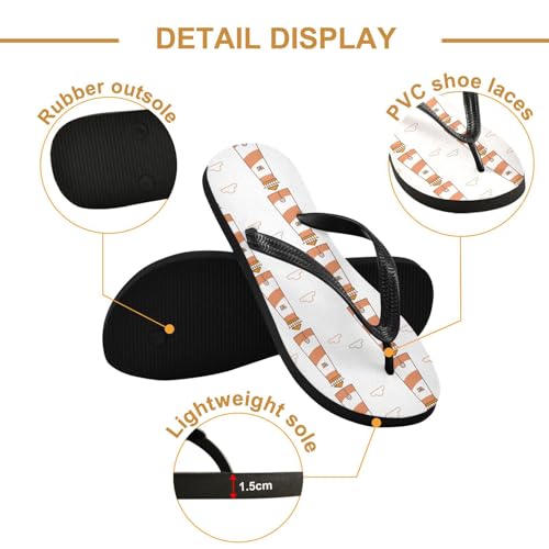 Lighthouse Cloud White Flip Flops for Beach Thong Sandals Anti-slip Lightweight Shower Shoes for Indoor Outdoor House3