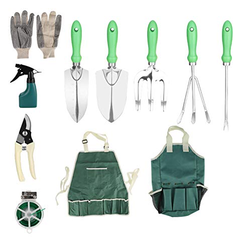 lifcasual Conjunto de ferramentas de jardim de 11 peças com sacola de jardinagem Kit de ferramentas