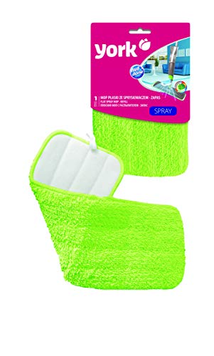 Image of YORK Flat Spray Mop Reusable Microfiber Drying & Down Washing Function Pad Refill for Dry or Wet Easy-to-Attach, Machine Washable Floor Cleaning in Green Color Size 42.5 * 14.5 CM [081230] (Pack of 1)