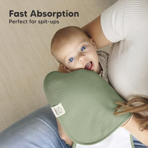 Image of KeaBabies 5-Pack Organic Burp Cloths Baby Girl, Boy - Extra Large, Absorbent Baby Burp Cloths, Soft Burping Cloths for Babies, Newborn Burp Clothes, Cotton Burp Rags, Thick Burp Cloth (Eclipse /Quin)