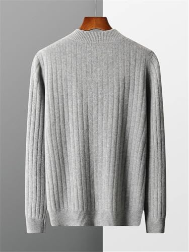 Men Solid Color Wool Sweater Crew Neck Knit Zipper Cardigan Fall Winter Thick Knit Jumpers2