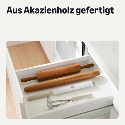 Foto von Amazon Basics Französisches Nudelholz aus Holz, 43,2cm, Akazienholz, Antihaftbeschichtung