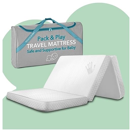 Stock Your Home Pack and Play Mattress Trifold Portable Mini Crib Roll Up Playpen Mattress Pad with High Density Foam for Babies and Toddlers with Travel Tote - Hypoallergenic Travel Mattress (White)