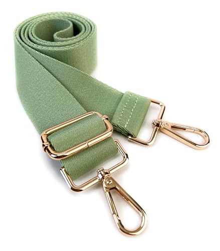 Image of Purse Strap Replacement for Crossbody Bags & Handbags | Premium Webbing with Light Gold Hardware Clip-On Installation Adjustable Length Comfortable Wide Guitar Style Strap
