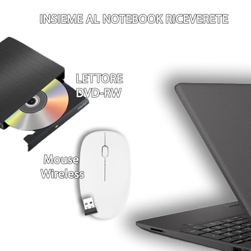 250 G10 Computer Portatile Notebook, Intel Core i7-1355U 13th 10Core, fino a 5 GHz, Display 15.6'' FHD, Ram 32GB, SSD 1TB, Windows 11, Pronto all'uso con OFFICE 365, mouse usb + lettore dvd. - Notebook - Immagine 4