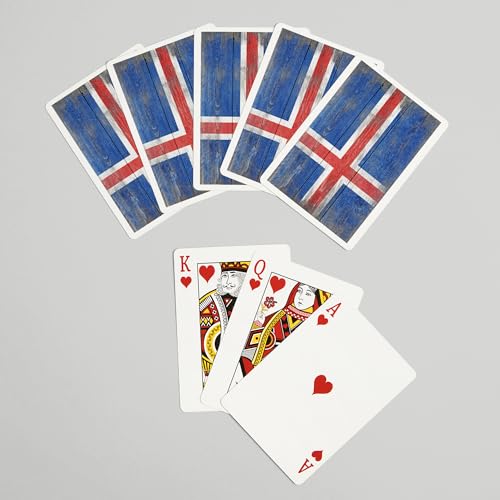 Lantern Press Rustic Iceland Bandera, 52 Naipes Póker miniatura 7