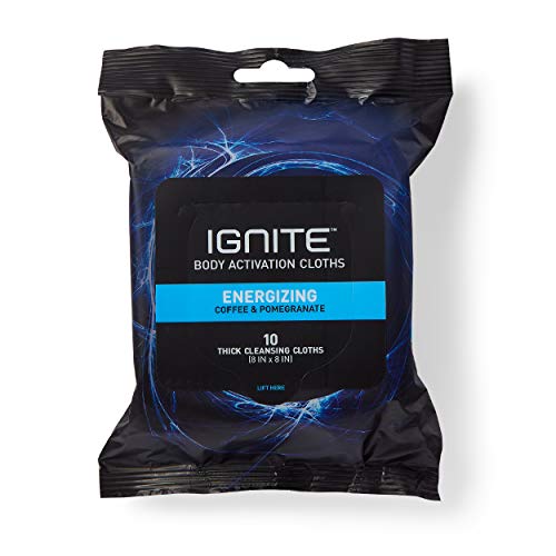 Ignite Mens Body Wipes, Shower Wipes With Bold Energizing Scent, 10 Wipes, Great