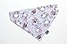 The Sweet Home Studio Christmas Over the Collar Dog Bandana, Handmade Winter Slip-On Pet Bandana, Festive X-mas Dog & Cat Accessory (Penguins on Gray, Large)
