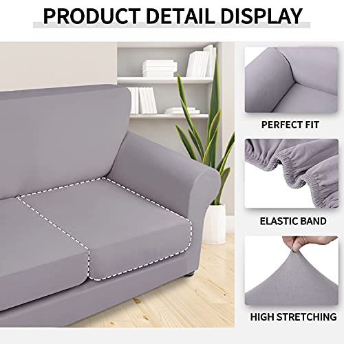 Hyha 2 Piece Stretch Chair Covers For Living Room -Soft Armchair Slipcovers For Separate Cushion Covers thumb #4