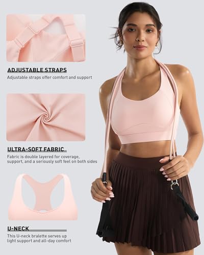 Image of RUNNING GIRL Adjustable Straps High Impact Sports Bra for Women,High Support Workout Sports Bras with Sewn in Pads