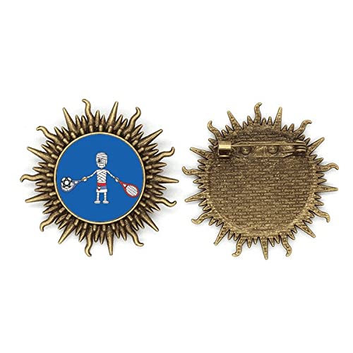 Raquette de tennis serbie en métal broche style rétro pour passionnés