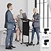 Podium Stand with Wheels, Mobile Height Adjustment Rolling Podium, Portable Podium Stand with Storage Shelf Cup Holder, Steel Frame Lecterns & Podiums for Classroom, Concert, Church, Black