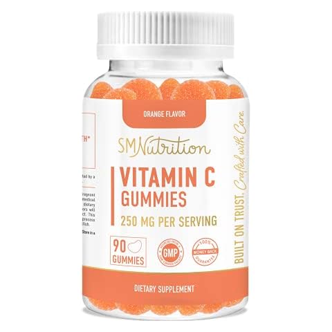 Vitamin C Gummies 250mg (90 Count, 45-Day Supply) Adults & Kids Vitamin C Chewable Immune Support, Antioxidant Support, Collagen Support; Citrus Flavored Immunity Gummies - Vegetarian, Gluten-Free Cover