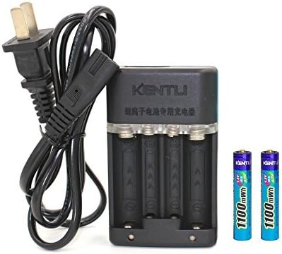 KENTLI AA li-ion Rechargeable Battery Pack,USB Battery Charger+4pcs 1.5v/3.7V 3000mWh Lithium li-Polymer li-ion AA Rechargeable Batteries for Digital Camera,Microphone,Toys ect (CPH57)