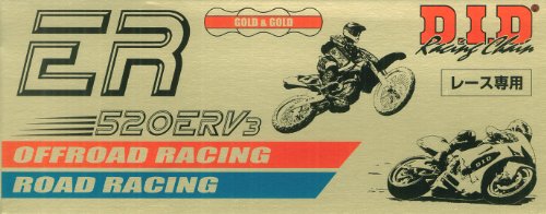 Cadena de transmisión 520 DID ERV3 110 eslabones dorados para motos deportivas 1