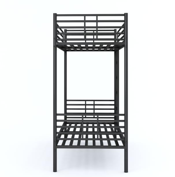Image of Blasen Metal Frame Bed Wrought Iron Bunk Bed for Kids Room | MDF Wooden for Bed Room Furniture | (Matt Black Powder Coated) | DLY (Do It Yourself)