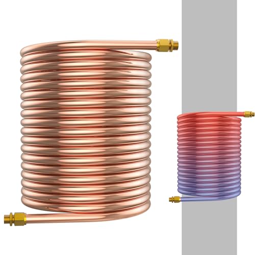 SUBTLETY Espiral de calefacción de tubo de cobre de 10 m, con fuego para piscinas, de madera, para chimenea, para tubos de chimenea con diámetro de hasta 15 cm
