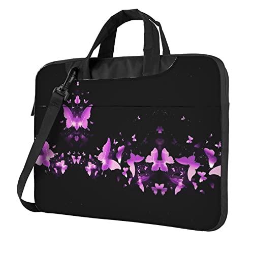 Sacoche à bandoulière pour ordinateur 13-14 pouces motif caniche violet