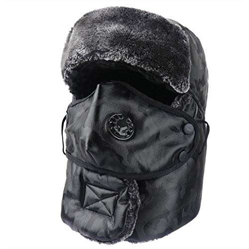 Chapka homme armée militaire en similicuir étanche et doublure fourrure ultra chaude