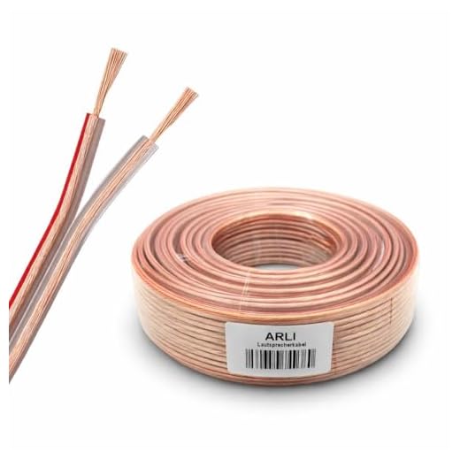 ARLI 50m Lautsprecherkabel transparent – 2x1,5 mm² CCA flexibel + Metermarkierung für HiFi Surround Auto Boxen 2 x 1,5 Lautsprecher Kabel
