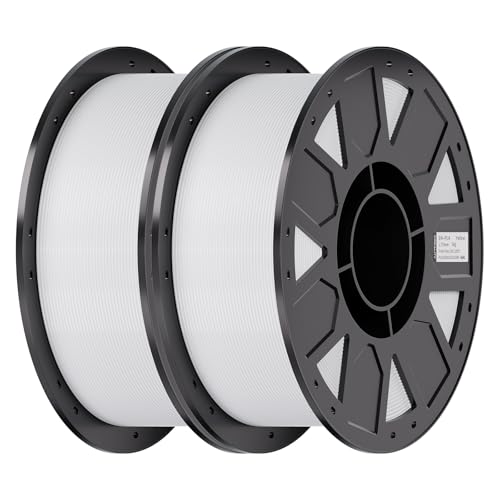 Creality Ender PETG 3D Printer Filament 1.75mm 2KG (4.4lbs), High Precision, Strong Toughness, Odorless, Better Flow, Moistureproof 3D Printing Ender PETG Filament, White & White White & Whi