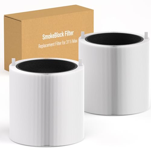 Image of 311i Max Smokeblock Replacement Filter Compatible with Blue Pure 311i Max Air Purifier F3MAX, 2-Pack, Activated Carbon Filter