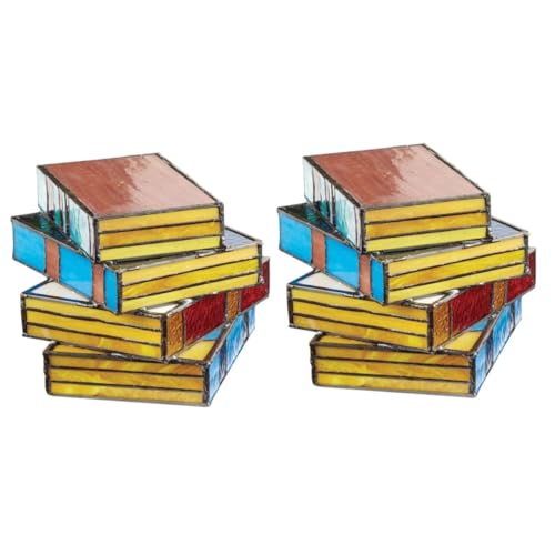DIYEAH 2 Piezas Lámpara de Mesa Vintage con Diseño de Apilados Luz Decorativa para Dormitorio y Escritorio Lámpara de Noche Creativa sin Batería para Veladores