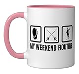 Fencer Weekend Schedule Fencing Lover Sabre Ceramic Mug, Pink/White