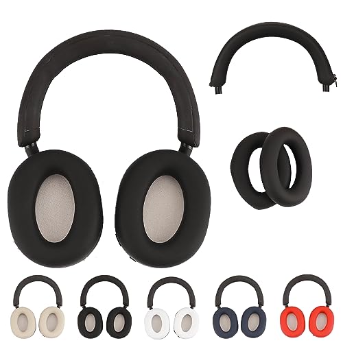 For WH-1000XM5 �p �J�o�[ �P�[�X �yNOUKAJU�z WH-1000XM5 �p �C���[�p�b�h/�w�b�h�o���h �ی�P�[�X �V���R���f�� �L�Y�h�~ �h�o �����h�~ ���􂢉\ 2-in-1 (�u���b�N)