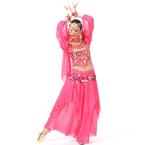 Jupe de danse du ventre avec écharpe sonore et bracelets de cheville assortis - 2
