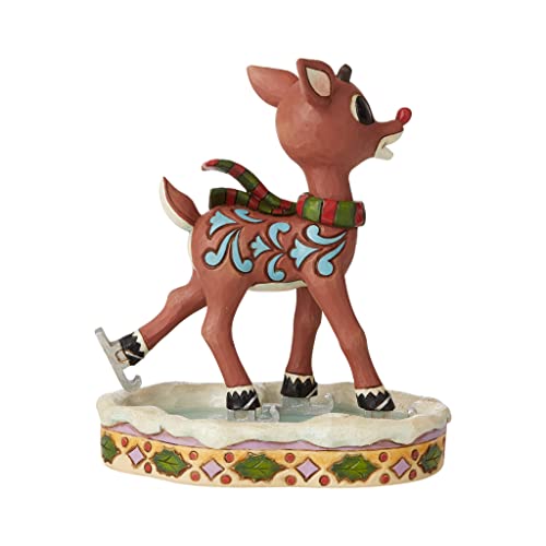 Enesco Rudolph The Red-Nosed Reindeer Traditions By Jim Shore Ice Skating Figurine, 6.3 Inch, Multicolor #TOP2