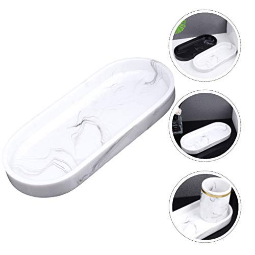 HEMOTON Bandeja de Jóias Trinket Da Vaidade Do Banheiro de Mármore Padrão Decorativo Tanque Do Toale