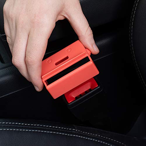 Premium Buckle Robot Seat Belt Cover Guard With Release Key & Lanyard - Helps Keep Kids & Disabled Adults Safely Buckled Up - Universal Fit For Peaceful Auto Journeys – Strong Safe Durable (Red) #TOP7