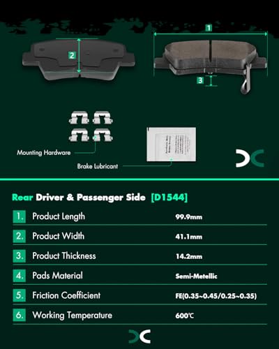 Image of SCITOO D1397 D1544 8PCS Front Ceramic Rear Semi-Metal Brake Pad Sets | Fit 2014-2016 For Kia For For Soul 1.6L,2014-2016 For For Soul 2.0L