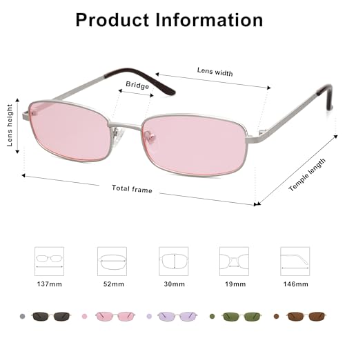 Image of SOJOS Trendy Rectangle Sunglasses Womens Mens, Retro 80s 90s Y2k Chic Narrow Thin Skinny Sunnies SJ1187 | Retro 80s 90s 2000s Chic Narrow Thin Skinny Frame UV400 Protection Lenses
