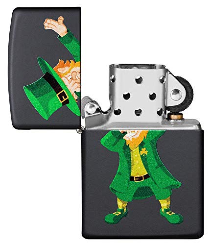Encendedor Zippo Dabbing Leprechaun Black Matte miniatura 4