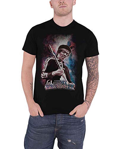 Jimi Hendrix T Shirt Universe Guitar Stance Logo Nouveau Officiel Homme Noir - Les Beatles, Paul McCartney, John Lennon, RIngo Starr, George Harrison Jimi Hendrix T Shirt Universe Guitar Stance Logo Nouveau Officiel Homme Noir