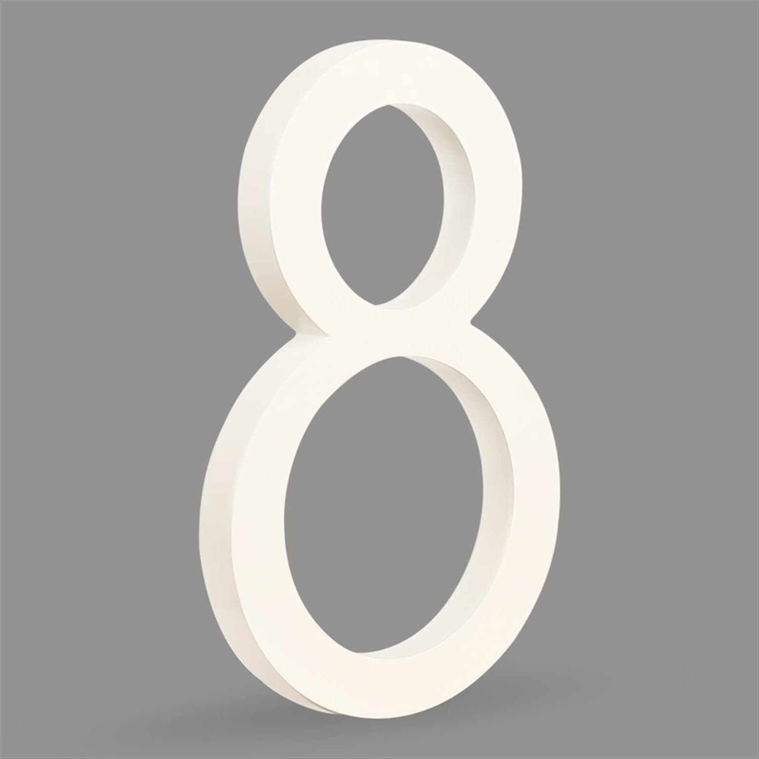 House Number 15cm Big White House Number Floating Sign Modern Door Numbers Signage Home Outdoor Huisnummer Numeros Casa Address 0-9 (Color : 0) (8)